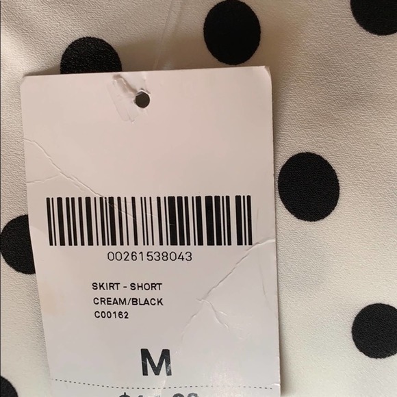 NWT F21 white & black polka dot skirt-M - Picture 5 of 5